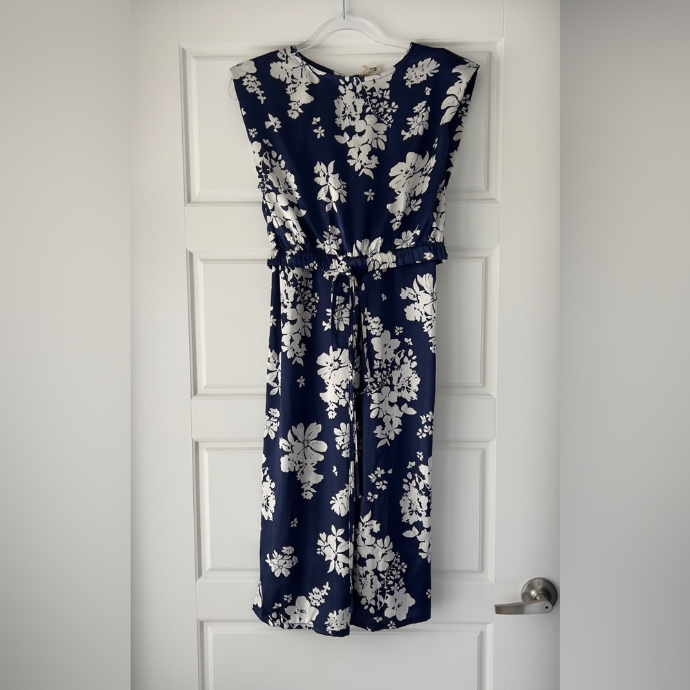 Elan Navy and White Floral Pant Set